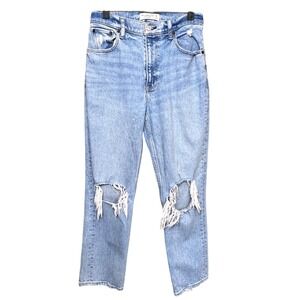 Abercrombie Fitch 90s Straight Ultra High Rise Distressed Jeans Womens Size 2xs